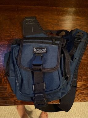 Max Edition Navy Blue Tactical Sling Messenger Bag for Men